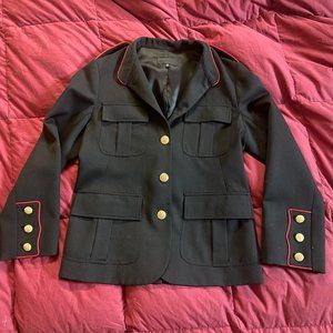 Nili Lotan Jacket With Gold Buttons and Red Lining